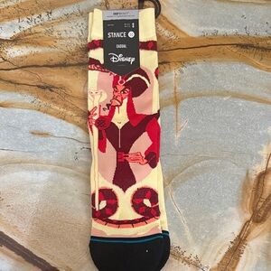 Stance Disney Jafar Socks - Red, Black, and Cream SMALL